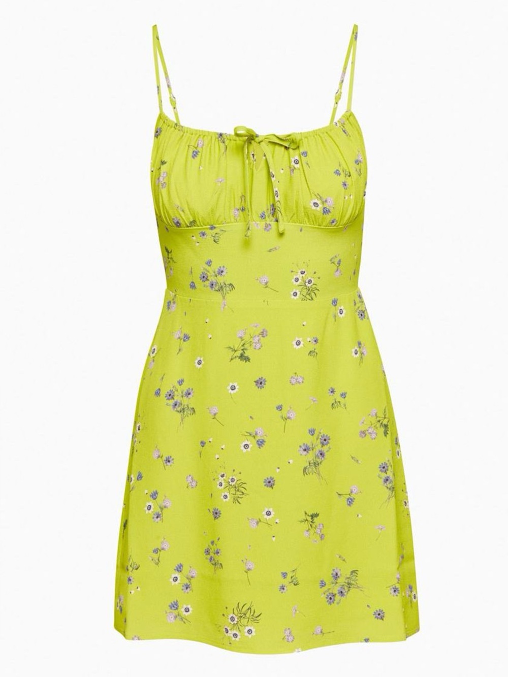 Aritzia Sunday Best Delilah Mini Dress - Pear Green/ Purple Taupe Floral Mini
